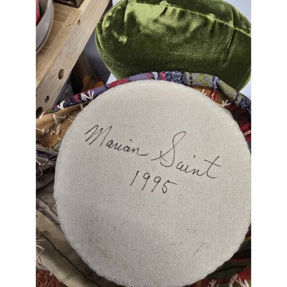 Artisan Signed Vintage Folk Art Santa Claus Christmas Decoration Door Stop - Picture 12 of 12